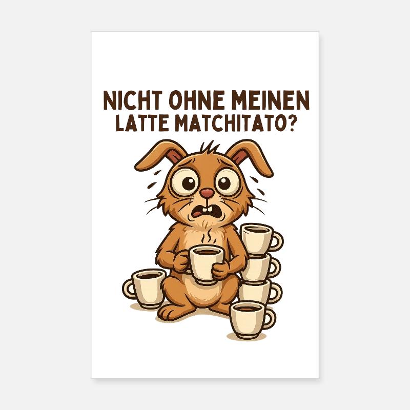 Pas sans mon illustration de lapin de houblon de café Poster 20 x 30 cm