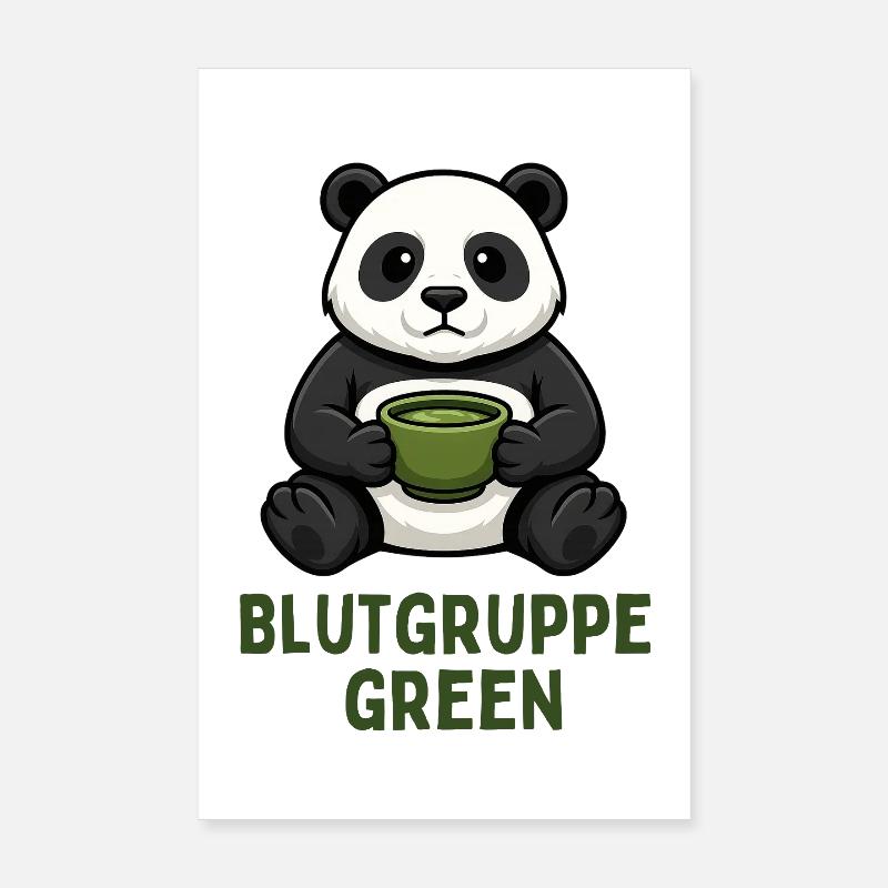 Blutgruppe Green Panda Tee Design  Poster 20x30 cm