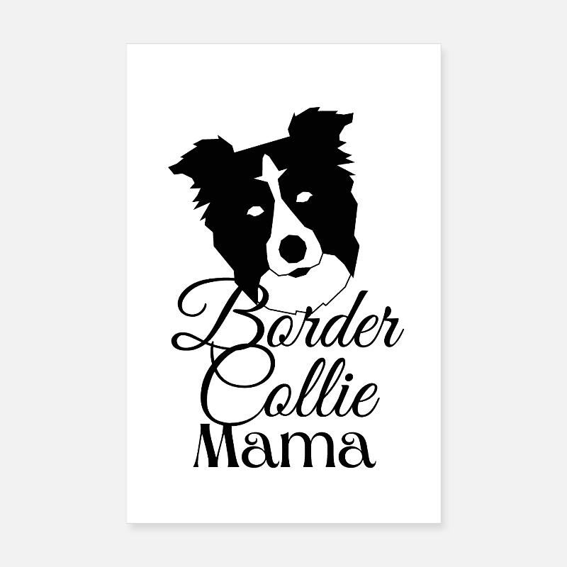 Border Collie Mama - Poster 20 x 30 cm - blanc