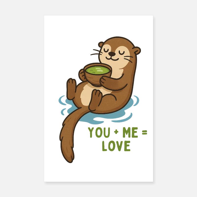 Otter Kuscheln tee Liebe Matcha Frühstück  Poster 20x30 cm
