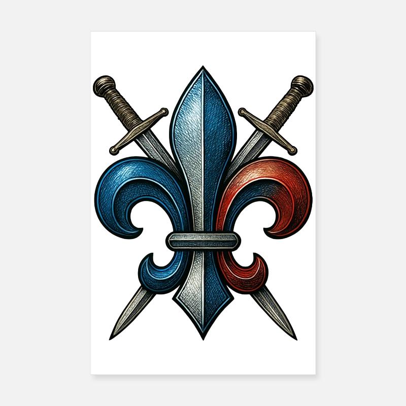 Fleur de Lys - France Poster 8" x 12" (20x30 cm)