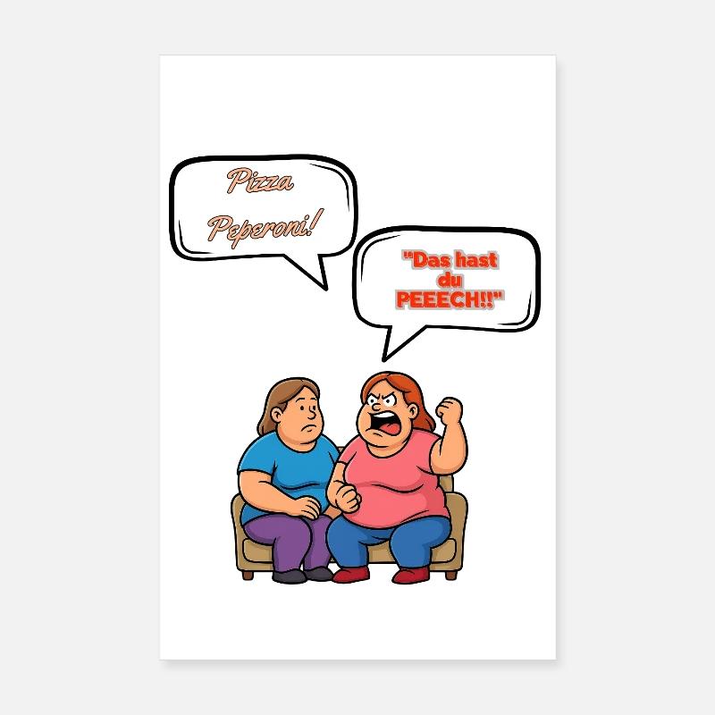 Pizza Peperoni Streit Poster 20x30 cm