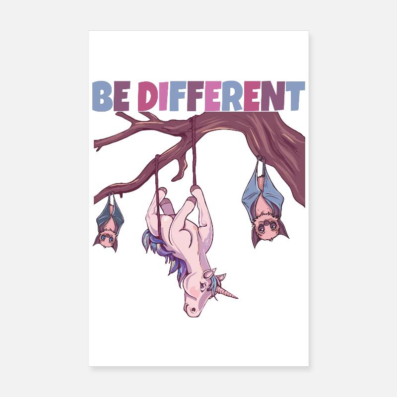 Be Different Unicorn Poster 8" x 12" (20x30 cm)