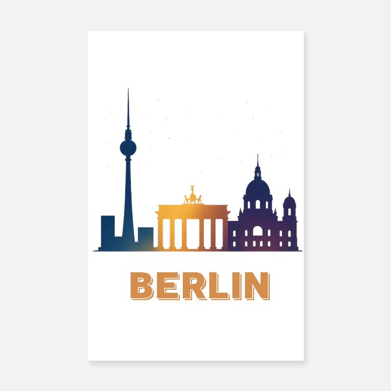 Dégradé de la ligne d’horizon de Berlin Poster 20 x 30 cm