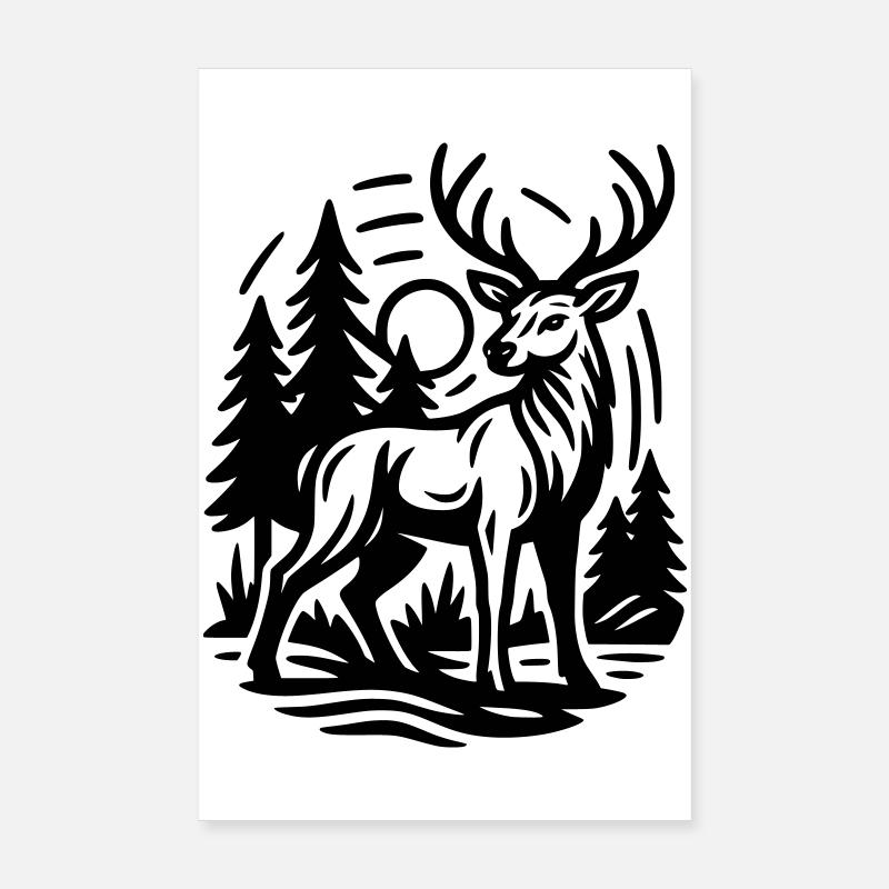 Cerf Poster 20 x 30 cm