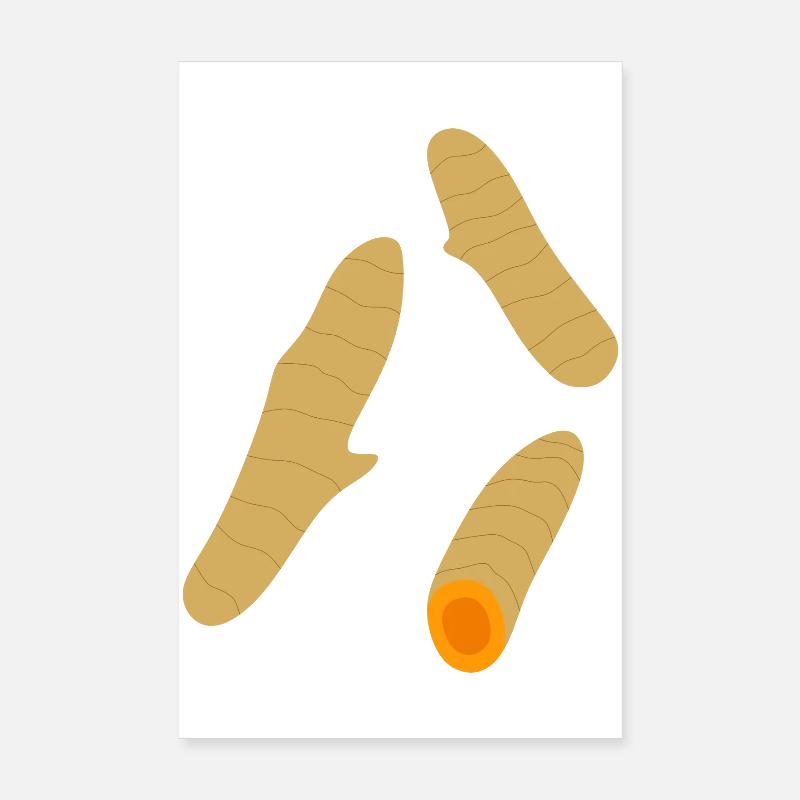 Turmeric Root Trio Minimalist Poster 8" x 12" (20x30 cm)