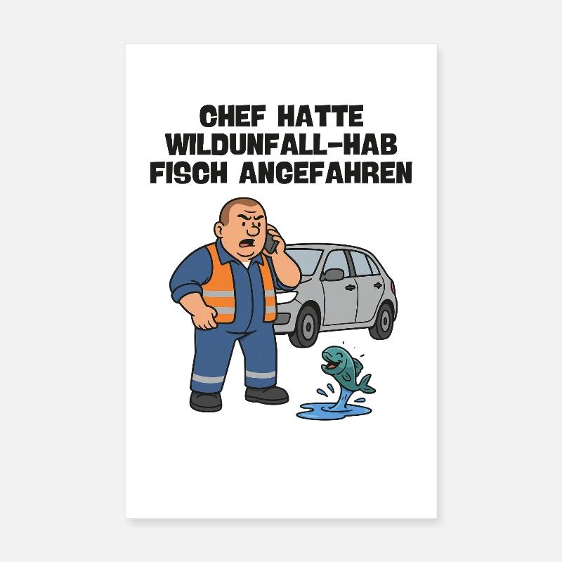 Chef : Accident de faune avec poisson Poster 20 x 30 cm