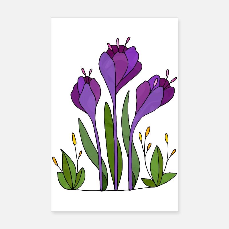 Blumen - Poster 20x30 cm - Weiß