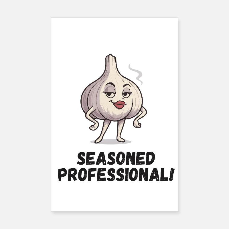 Knoblauch Dame - selbstbewusst Karikatur  Poster 20x30 cm