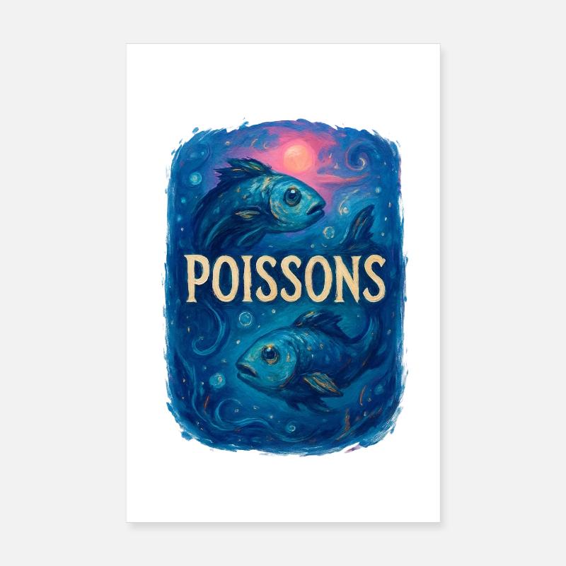 Signe astrologique du Poissons - Astrologie Poster 20 x 30 cm