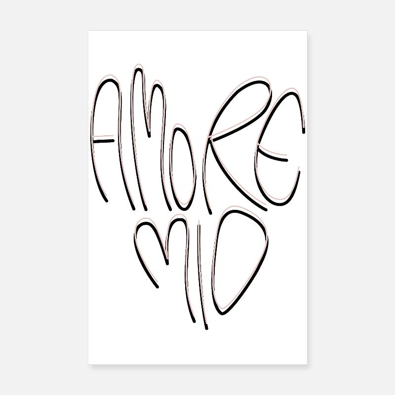 Amore Mio Schriftzug - Poster 20x30 cm - Weiß