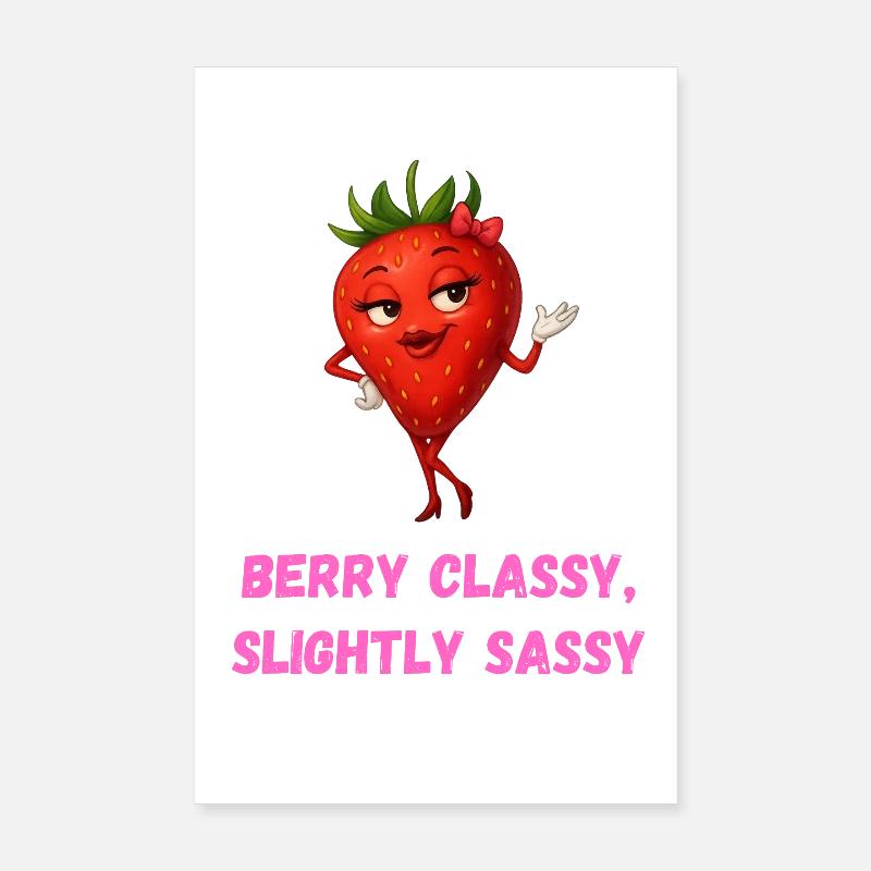 Fraise en talons caricature élégante et élégante Poster 20 x 30 cm