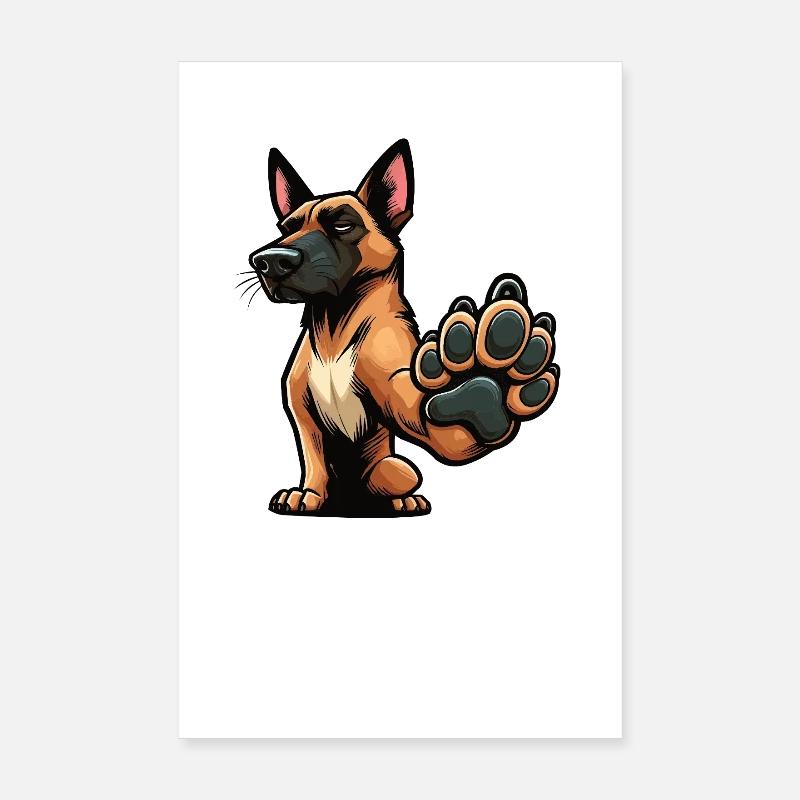 Talk to the Paw Malinois Belgian Shepherd Poster 8" x 12" (20x30 cm)