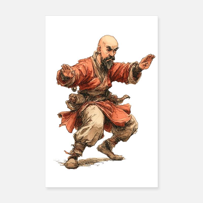 Kungfu Monk Poster 8" x 12" (20x30 cm)