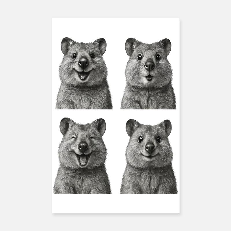 Quokkas heureux Poster 20 x 30 cm