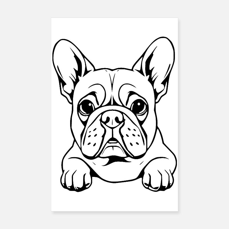Bouledogue blanc Poster 20 x 30 cm