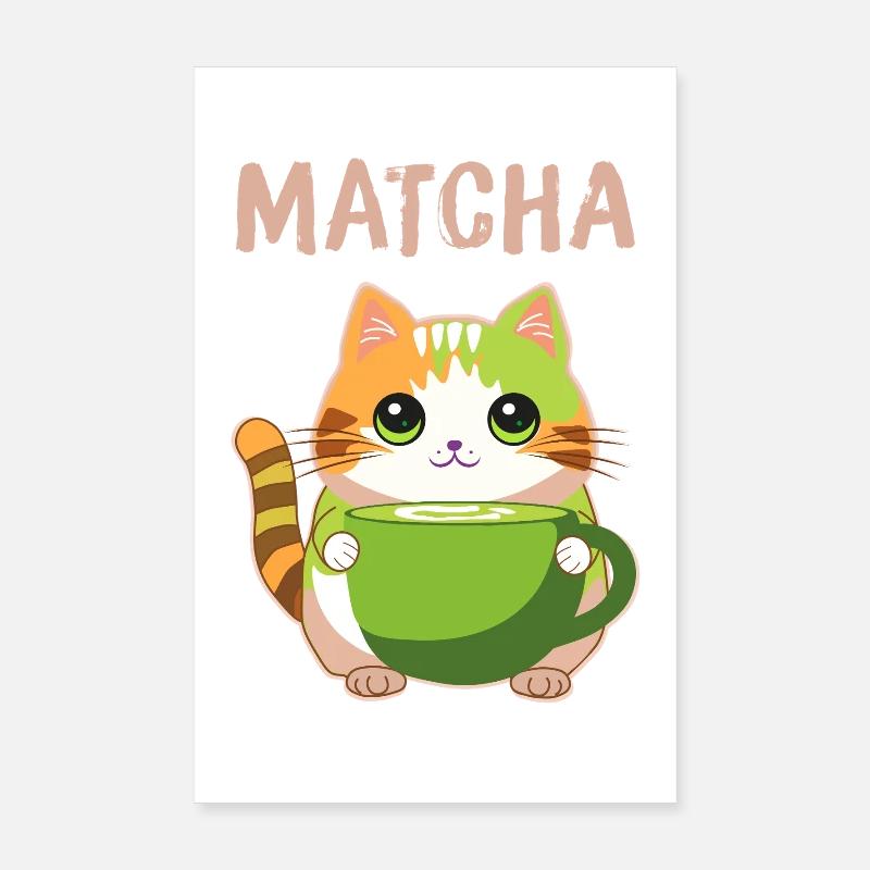 Chat Matcha Poster 20 x 30 cm