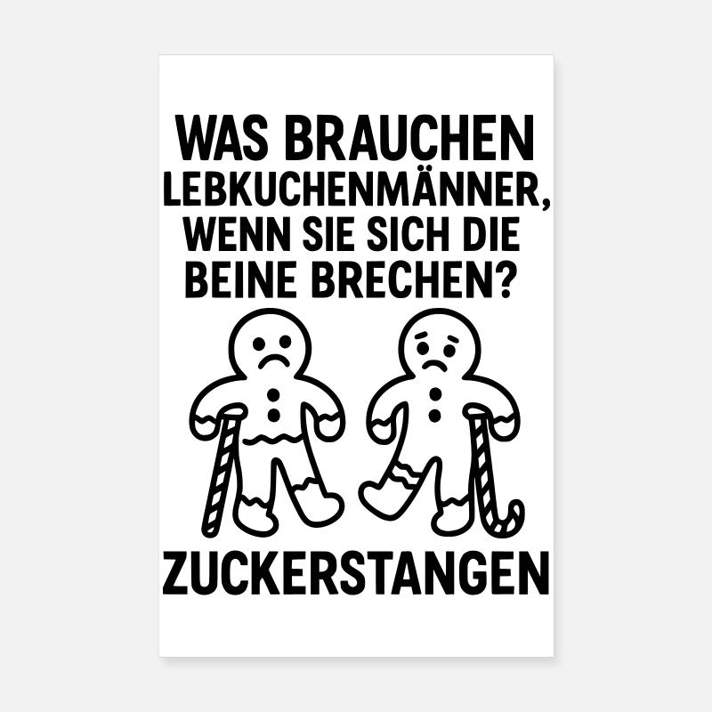 zuckerstangen lebkuchen advent witz Poster 20x30 cm
