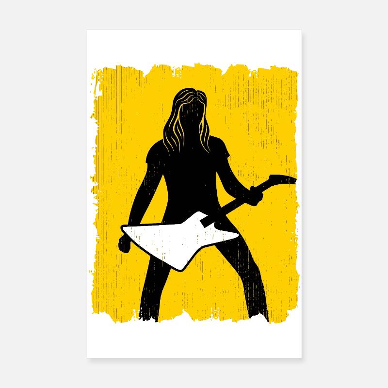 Affiche graffiti Silhouette du guitariste Poster 20 x 30 cm