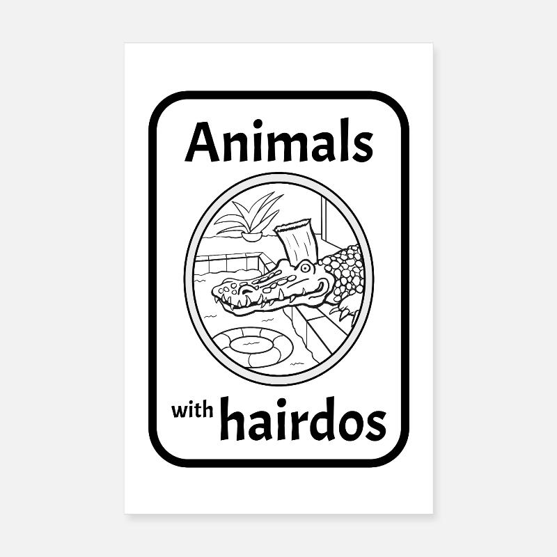 Krokodil mit Frisur Poster 20x30 cm