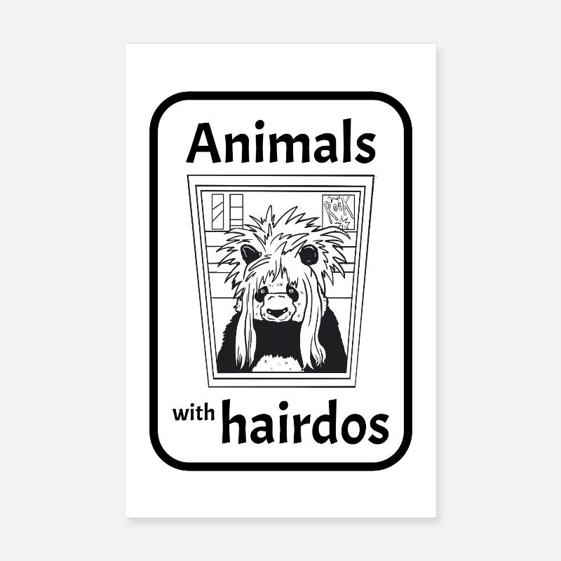 Panda avec coiffure Poster 20 x 30 cm