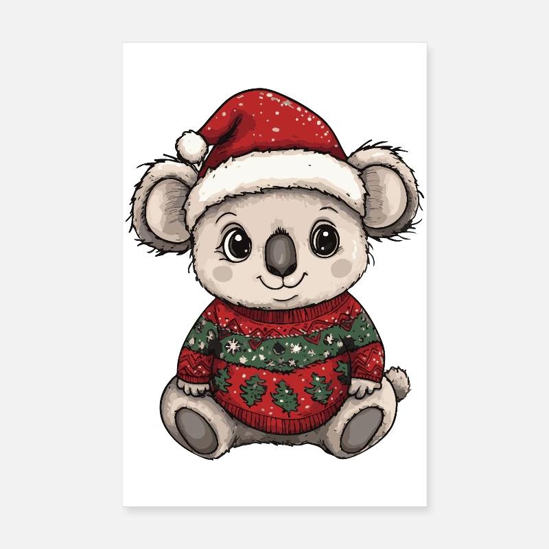 Koala Weihnachten Xmas Poster 20x30 cm