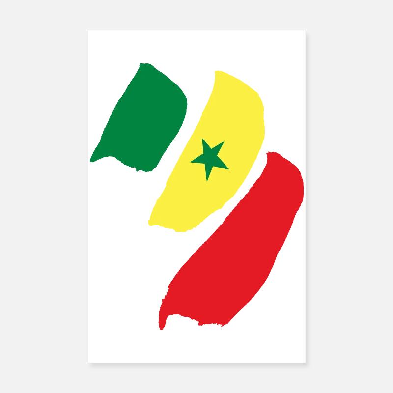 drapeau du Sénégal - Poster 20 x 30 cm - blanc