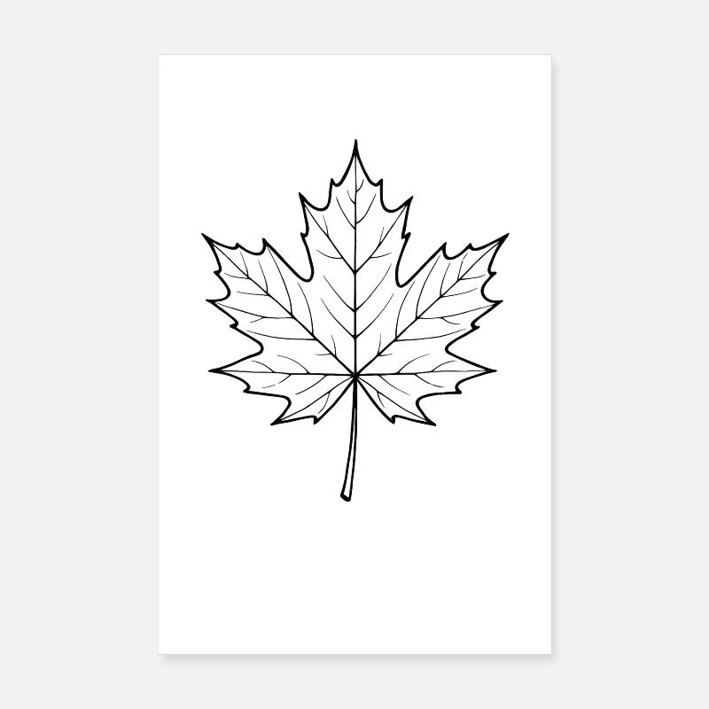 Conception de la ligne de feuilles d’érable Poster 20 x 30 cm