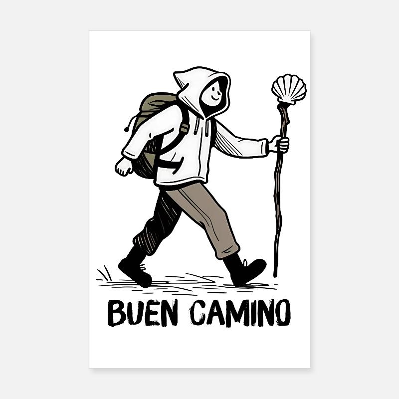 Pilger auf dem Jakobsweg Poster 20x30 cm