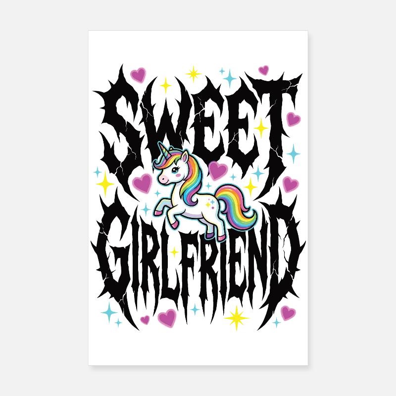 Freundin, Einhorn-Valentinstags-Paar Poster 20x30 cm