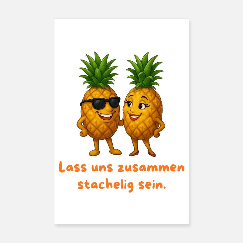 Duo ananas : Épineux ensemble Poster 20 x 30 cm
