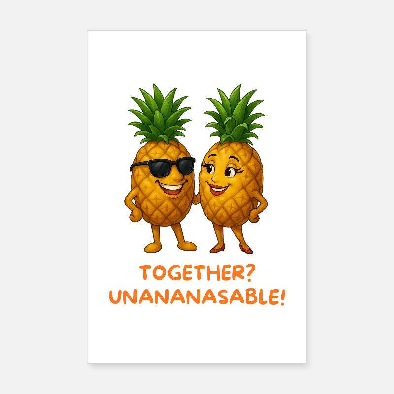 Pineapple Duo: Together Unpineapple Poster 8" x 12" (20x30 cm)