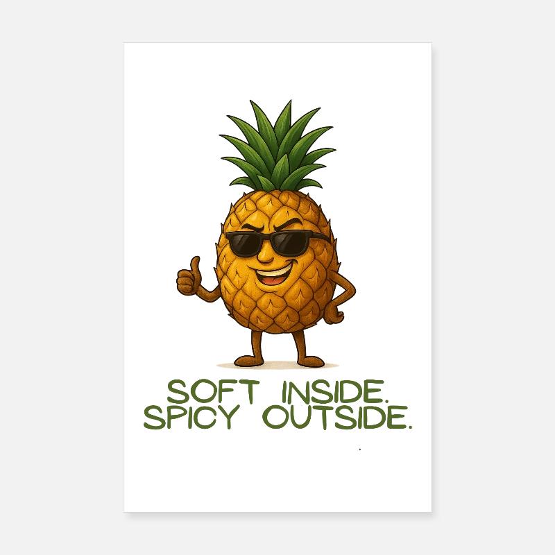 Ananas avec style Intérieur doux Poster 20 x 30 cm