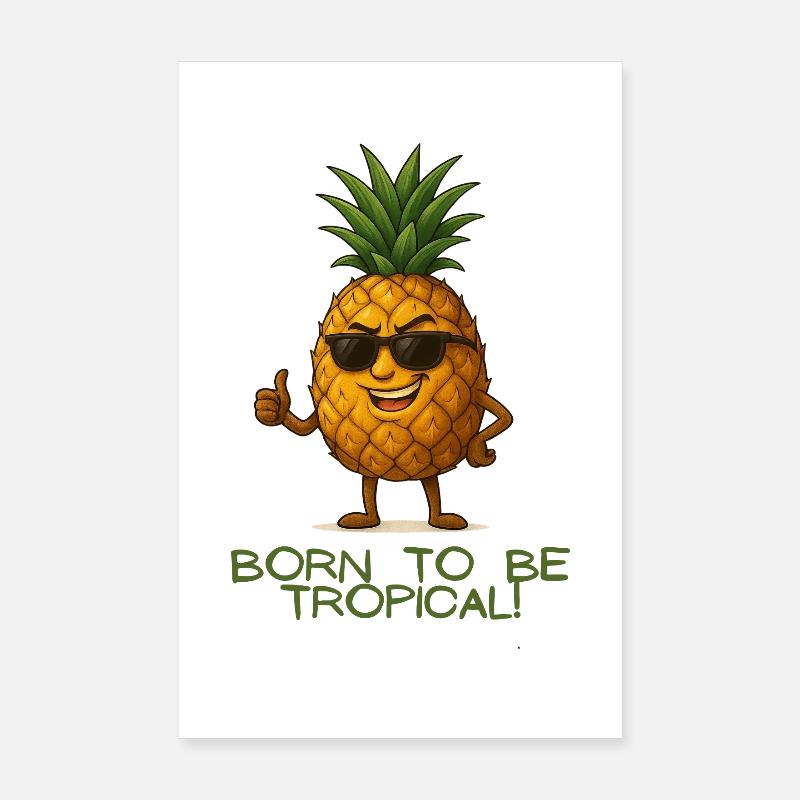 Ananas tropical avec style Poster 20 x 30 cm