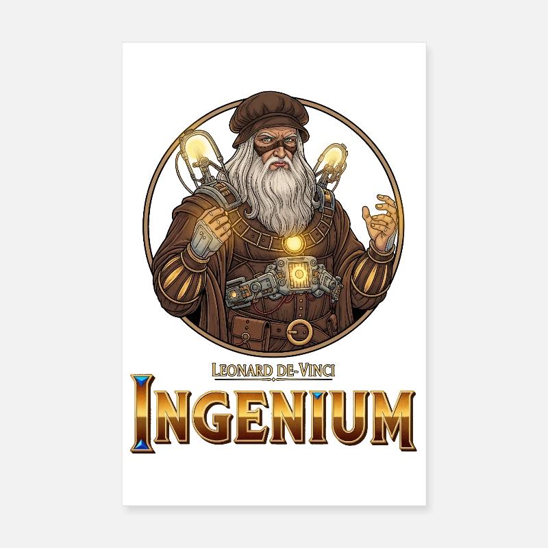 Ingenium Leonardo: Steampunk-Zauberer Poster 20x30 cm