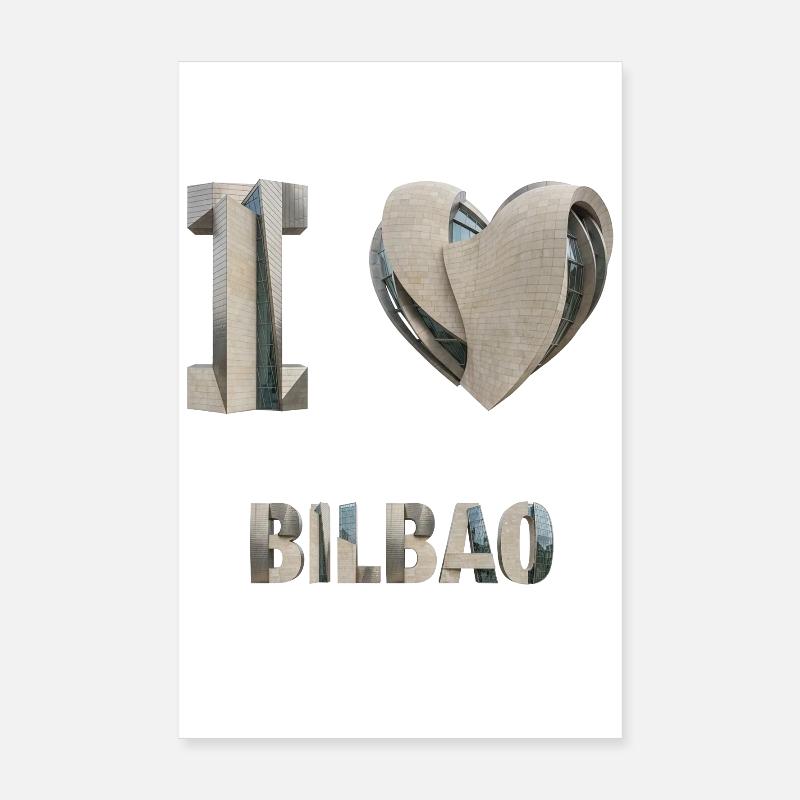 J’adore Bilbao – Design architectural moderne Poster 20 x 30 cm