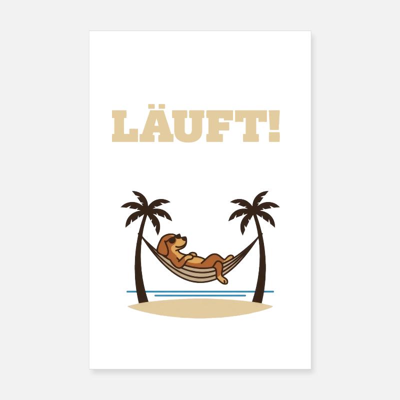 Course – Chien dans le hamac Poster 20 x 30 cm