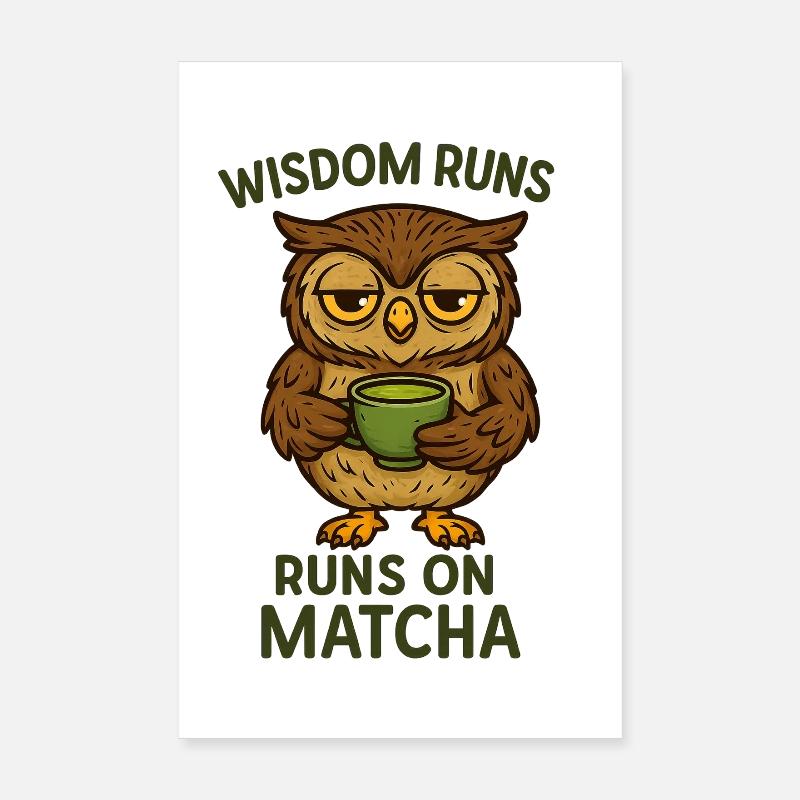 Matcha Owl / Eagle Owl Poster 8" x 12" (20x30 cm)