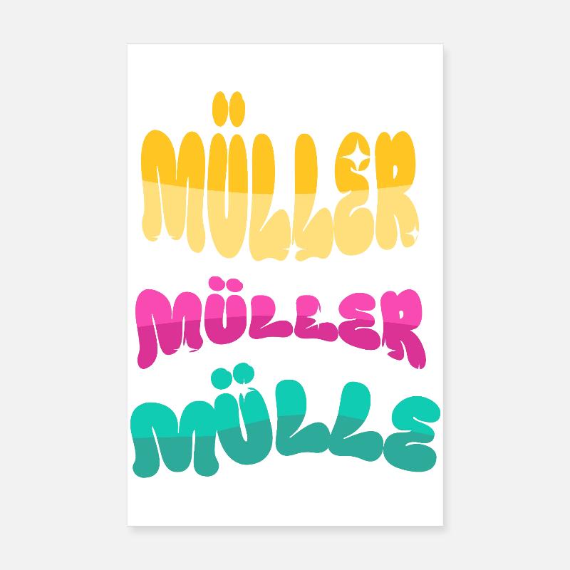 Müller Name Surname Poster 8" x 12" (20x30 cm)