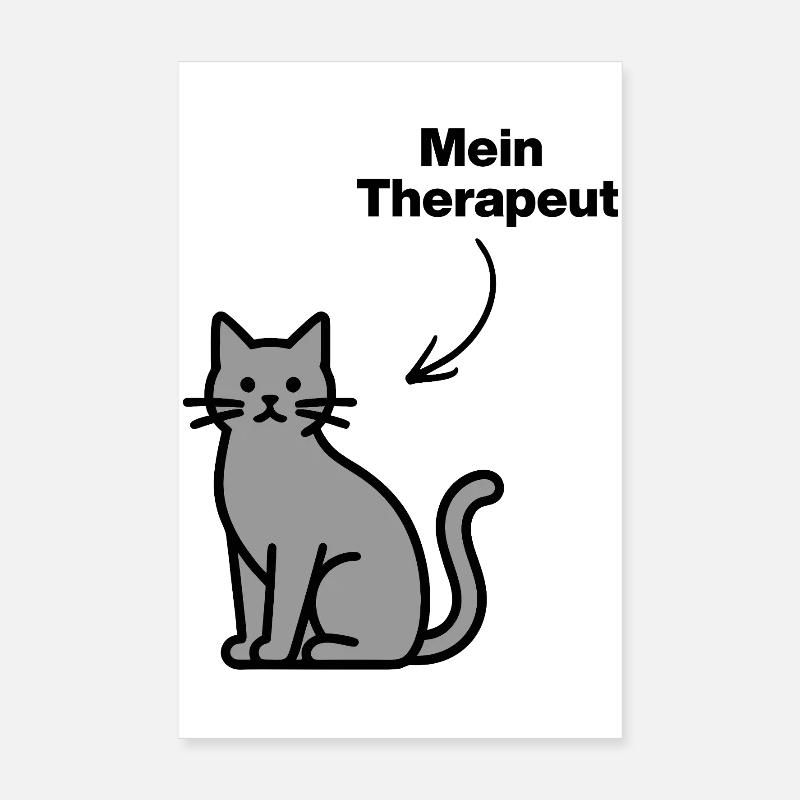 MON THÉRAPEUTE : CHAT ! AMOUR AU NEZ DE FOURRURE, CATHOVER Poster 20 x 30 cm