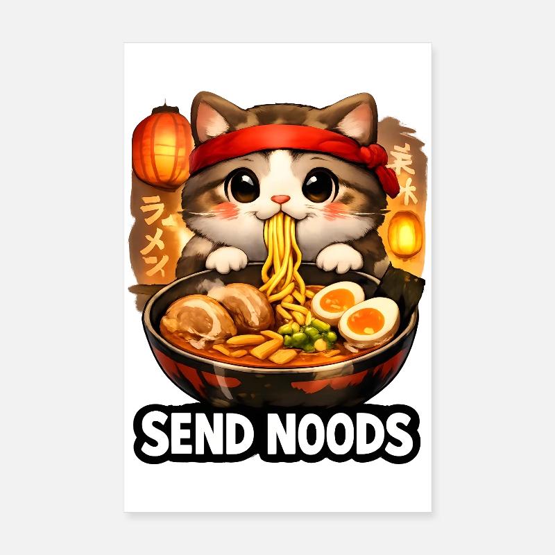 Ramen Katze Send Noods Poster 20x30 cm