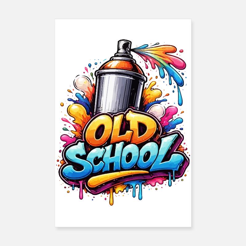 Old School Graffiti Spray Burst Poster 20x30 cm