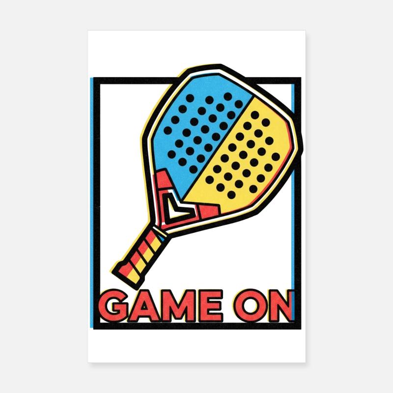 Neo-Brutalist Padel Racket Art Game On Poster 8" x 12" (20x30 cm)