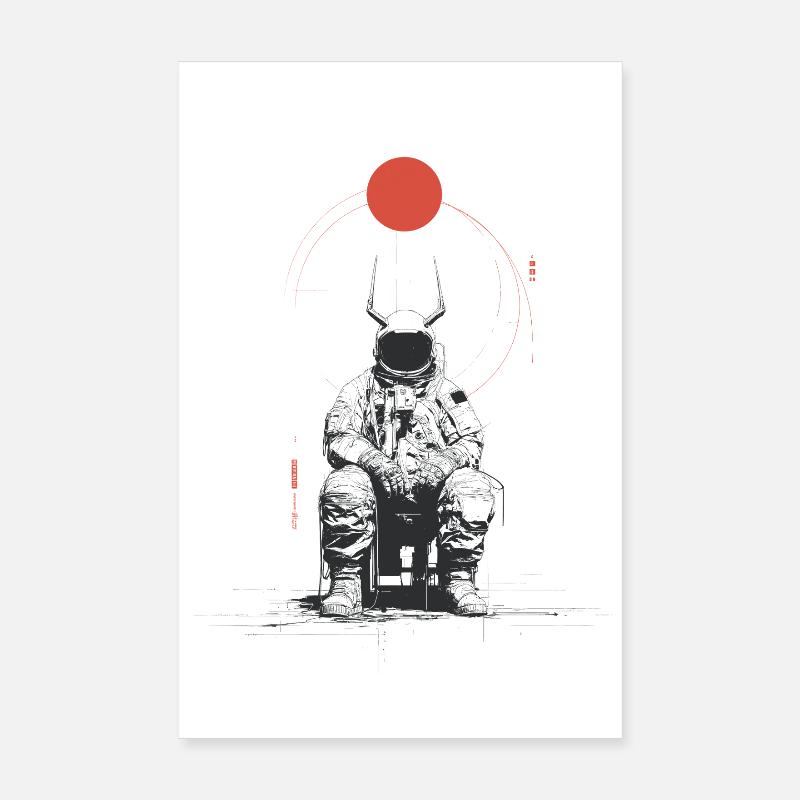 Silhouette im Orbit Poster 20x30 cm