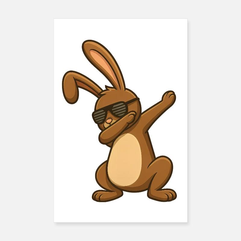 Easter Bunny Easter Dancing Easter Bunny Dab Poster 8" x 12" (20x30 cm)
