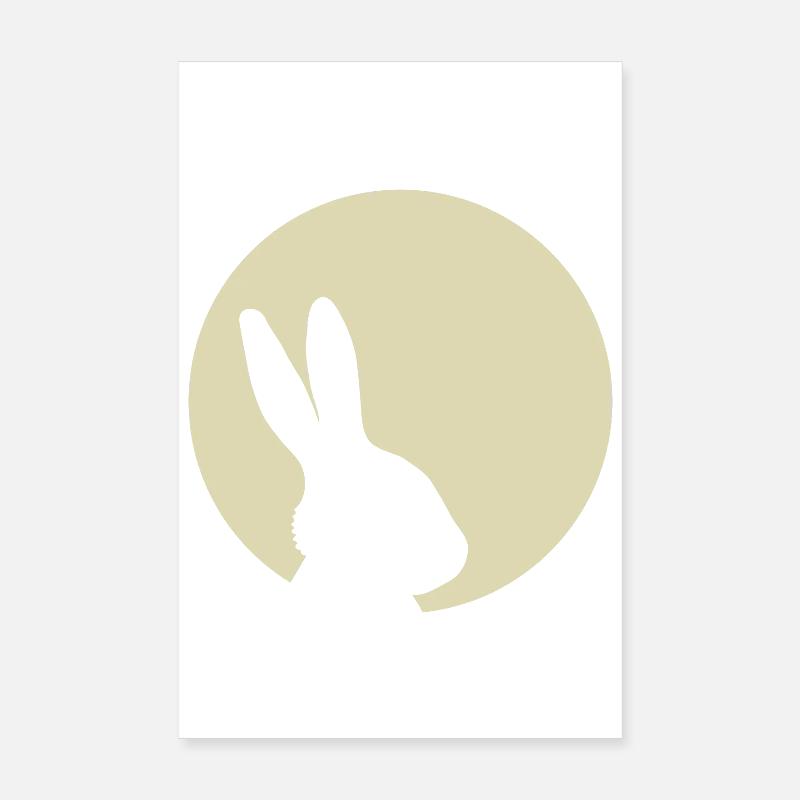 Bunny Moon Rabbit Bunny Easter Poster 8" x 12" (20x30 cm)