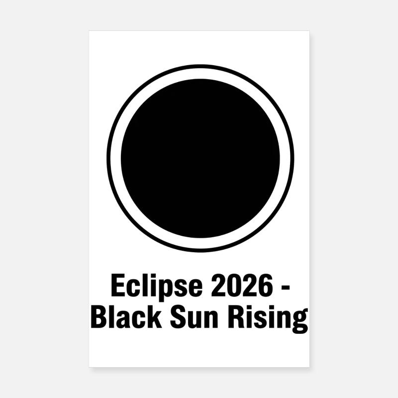 Éclipse 2026 Soleil Noir Levant Poster 20 x 30 cm