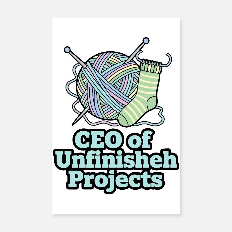 PDG de Unfinished Projects Yarn Art Poster 20 x 30 cm