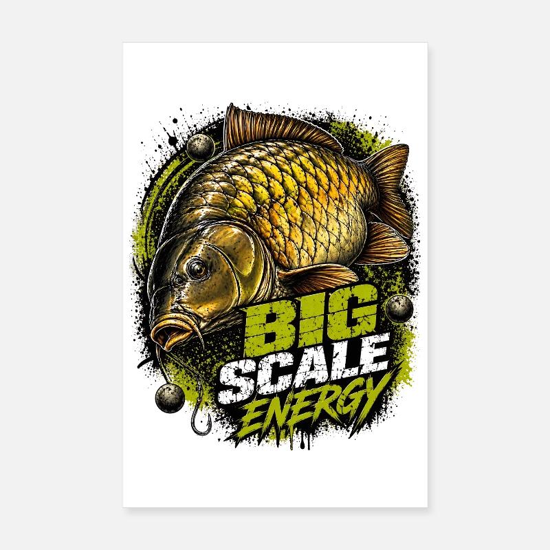 Conception de la pêche à la carpe énergétique à grande échelle Poster 20 x 30 cm