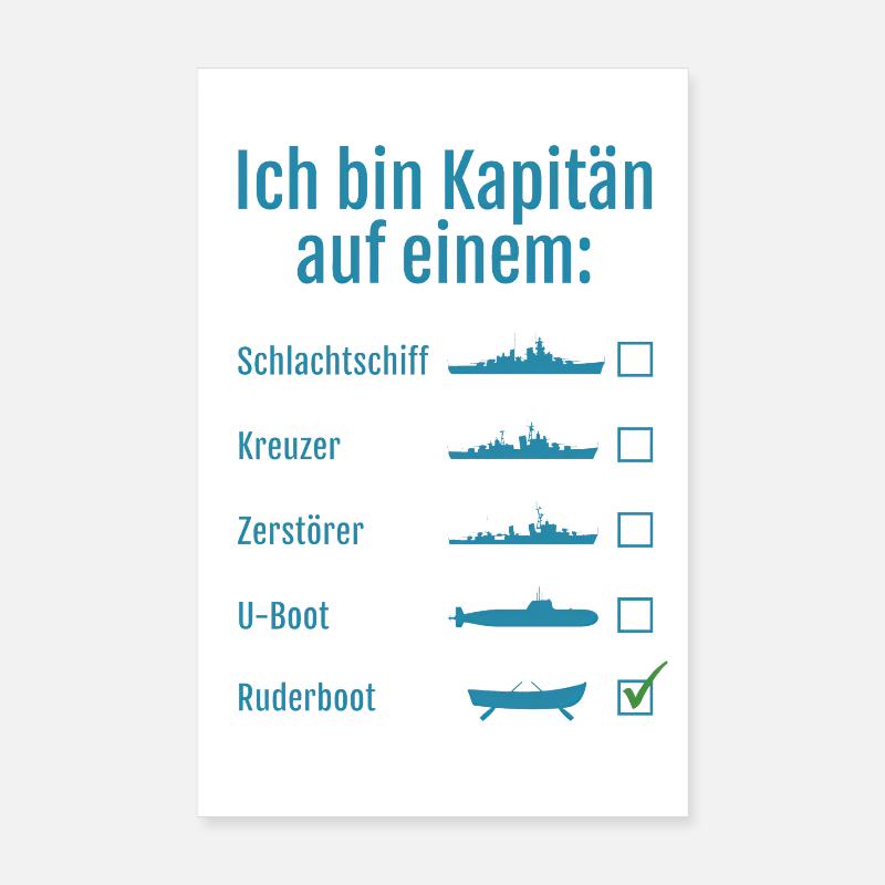Capitaine sur un bateau à rames Poster 20 x 30 cm